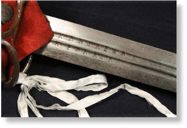 A broad sword with a